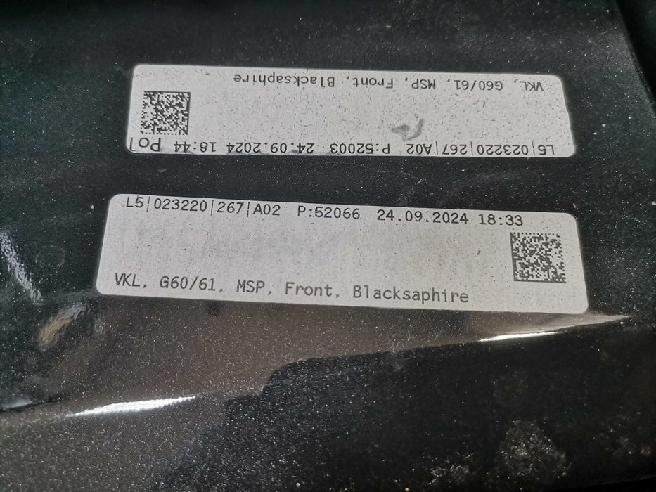 Нова Предна Броня Комплект BMW 5 i5 G60 G61 M Sport Paket Blacksaphire