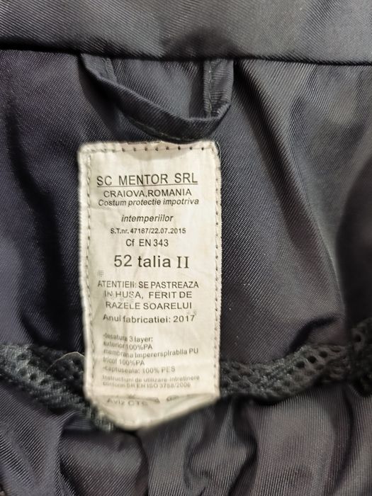 Costum intemperii pompieri 52 cu II