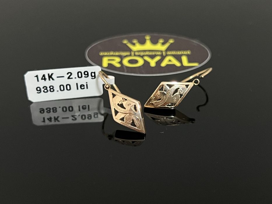 Bijuteria Royal CB : Cercei dama aur 14k 585   2,09 gr