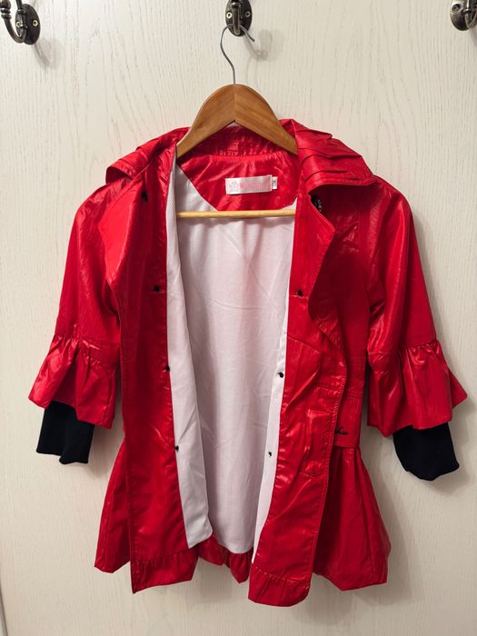 Trench roșu elegant fetiță, mărimea 130 (7-8 ani)