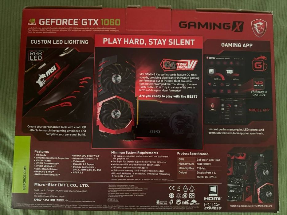 Видеокарта GTX 1060 6gb
