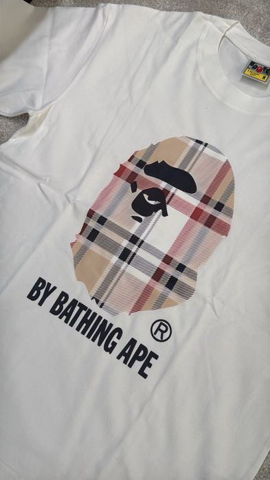 Tricou Bape Burberry Alb