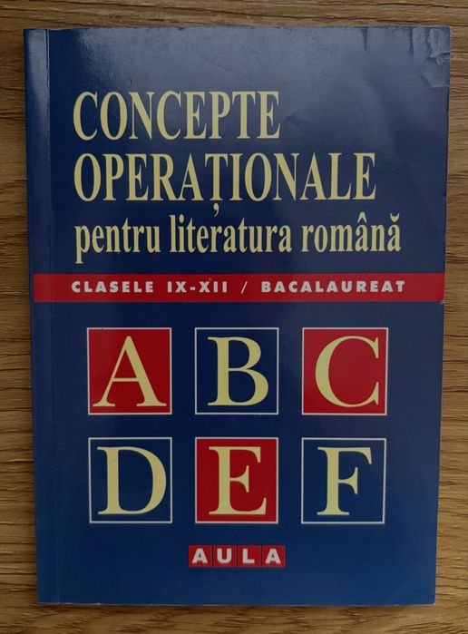 CONCEPTE OPERAȚIONALE pentru literatura română + TEORA LITERATURII compendiu, cu aplicații