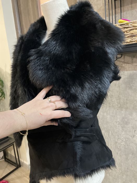 Vestă din blană naturală de miel shearling