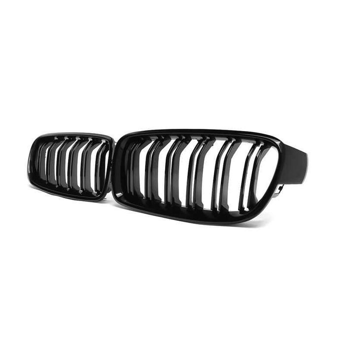 Решетки Бъбреци за БМВ BMW 3 серия F30 F31 2012+ Черен Гланц Двойни