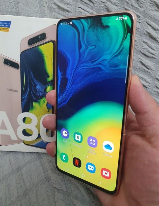 Samsung Galaxy A80 8/128GB Gold Flagman Igravoy Karobka Holati Yaxshi