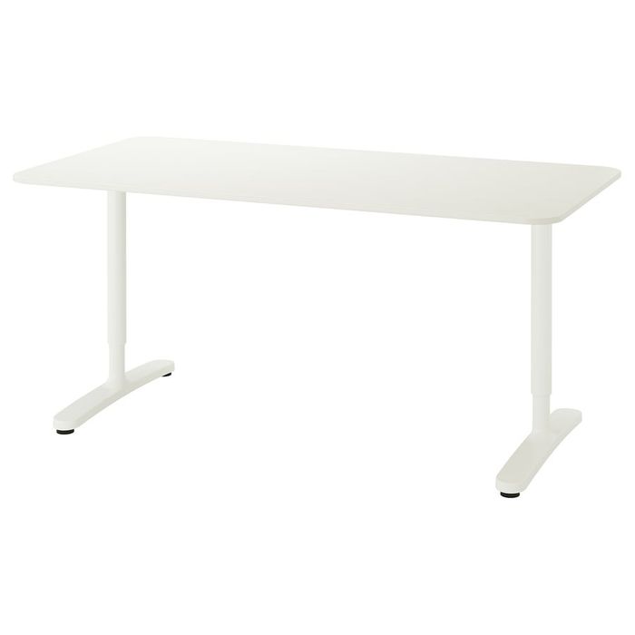 Birou BEKANT 160x80 alb – reglabil, stare impecabilă,ideal home office