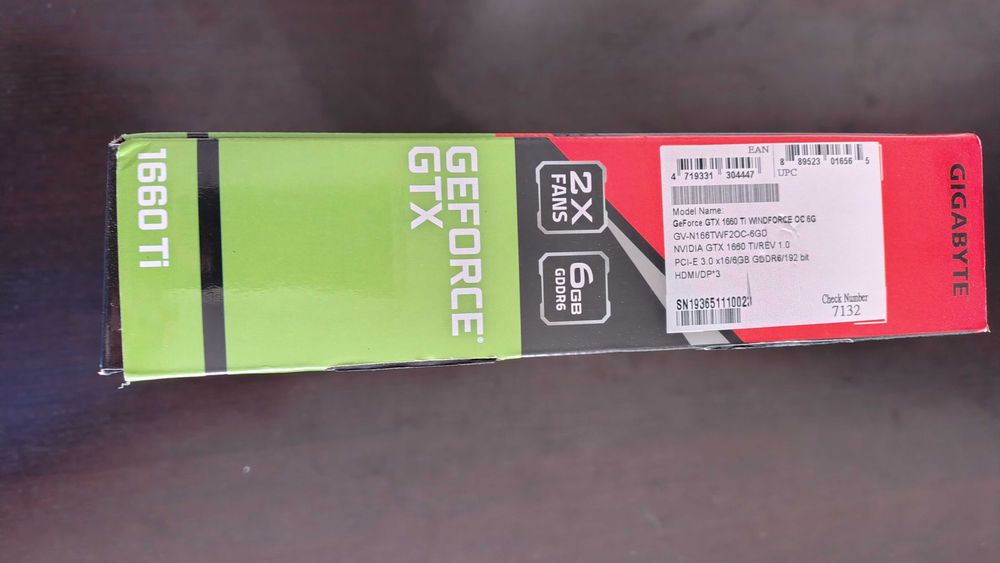 Видео карта gigabyte gtx 1660 ti нова