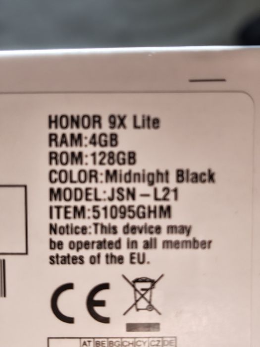 Смартфон Honor 9X Lite, Dual Sim, 4GB RAM, 128GB, Black, Зарядно
