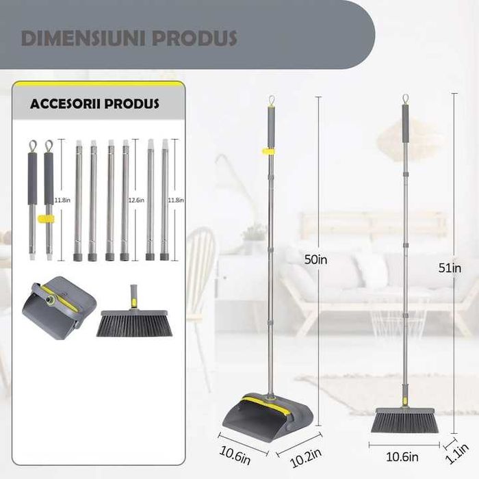 Set Matura si Faras Coada de Aluminiu Reglabila 130cm Faras Pliabil