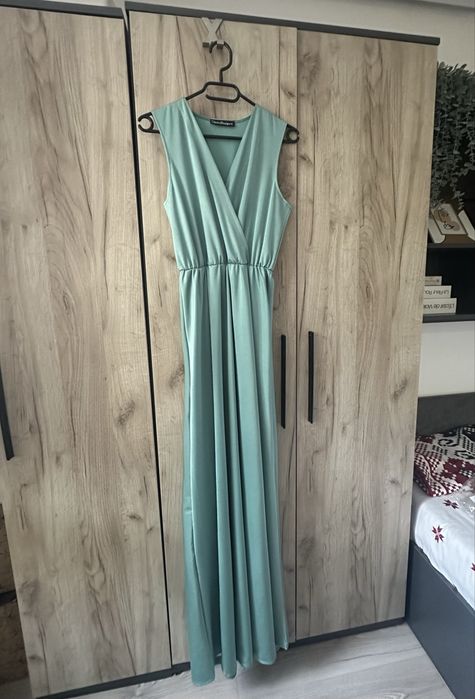 Rochie lunga de ocazie, albastru aqua, marimea M