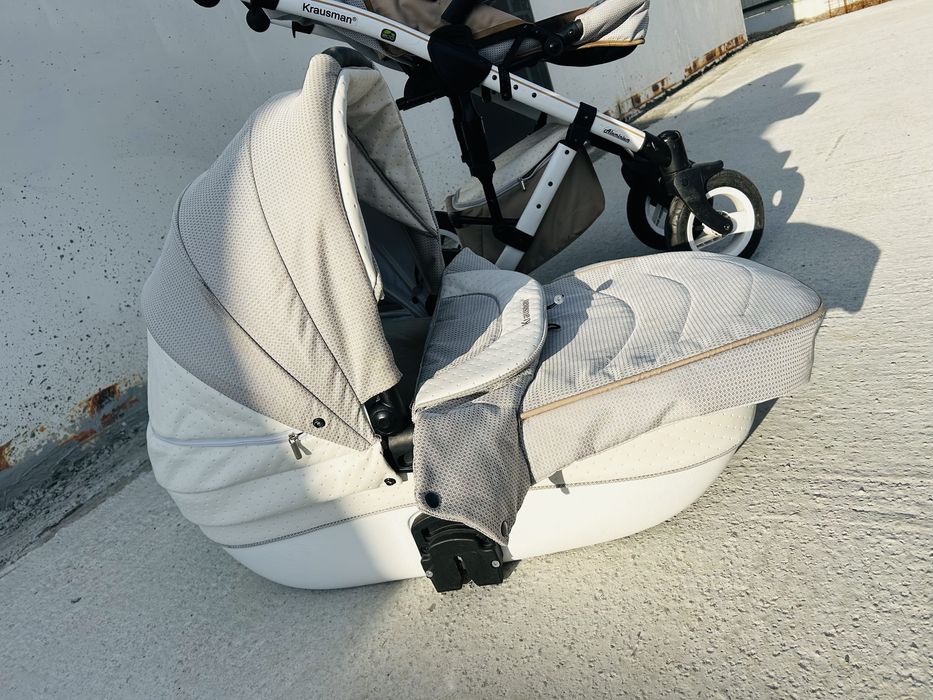 Caruț Krausman 3 in 1 Sendo White - Beige