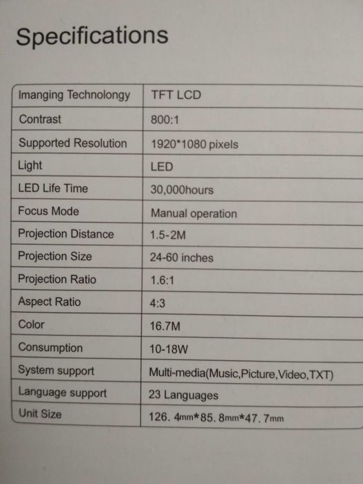 Проектор - диоден за стенна прожекция