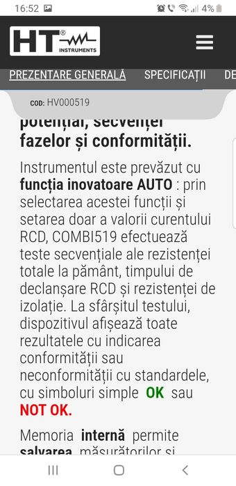 Tester multifuncțional avansat HT Combi 519