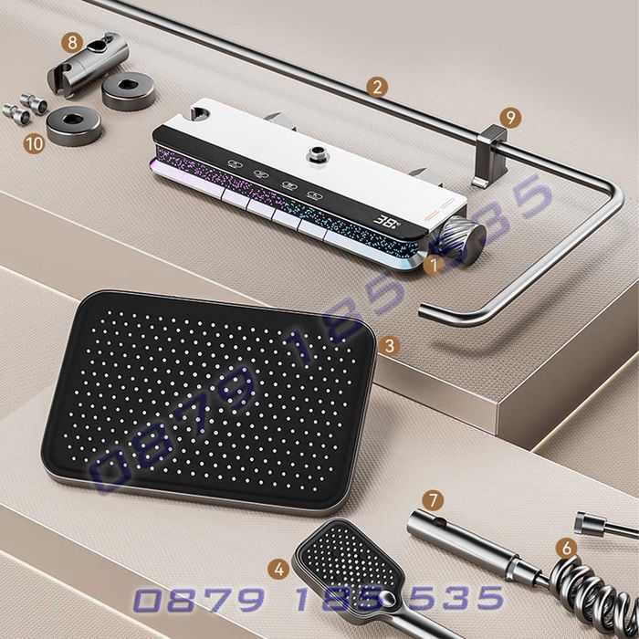 Луксозна душ система светещ Космос смесител слушалка пита функции баня