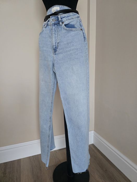 Denim  h&m marime 36 blugi femei drepti cu talie inalta