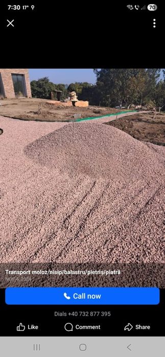 CARIERA OVIDIU nisip piatra balastru pamant vegetal/ umplutură.