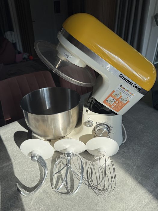 Mixer cu bol Ariete Gourmet 1594 KM 1000 W Bol detasabil 4 l 6 viteze Galben