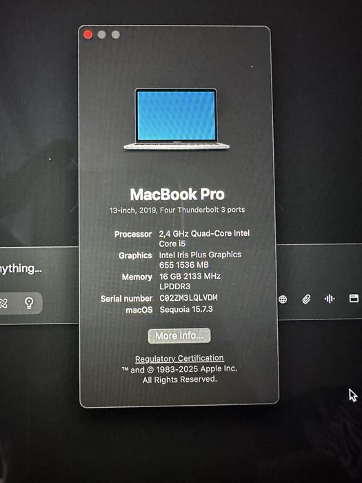 Macbook Pro late 2019 fullbox 16GB Ram 512gb ssd 4 porturi 2020 m1