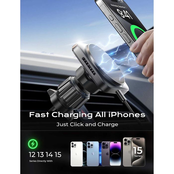 Магнитно бързо зарядно/ стойка за телефон от М6 15W