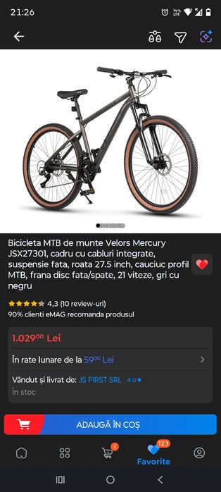 Bicicletă noua MTB
