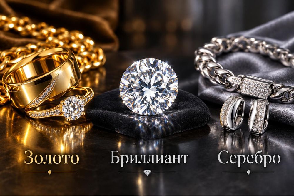Золото, бриллиант, серебро