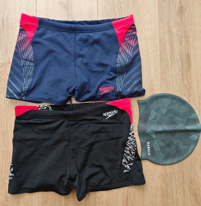 Мъжки бански Speedo комплект - 2 оригинални бански + силиконова шапка - Размер GB 34 (85 см)