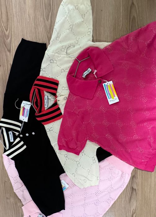 Тениска с яка поло риза блуза Италия Barbara Alvisi S/M (Zara, guess)