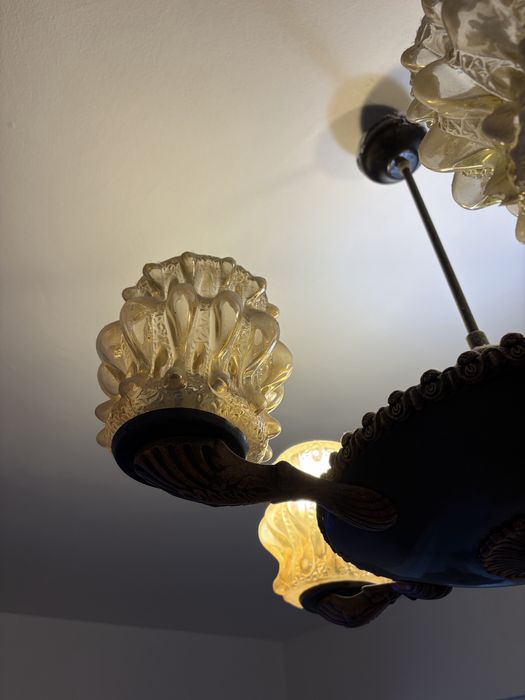 Candelabru cu sticla groasa