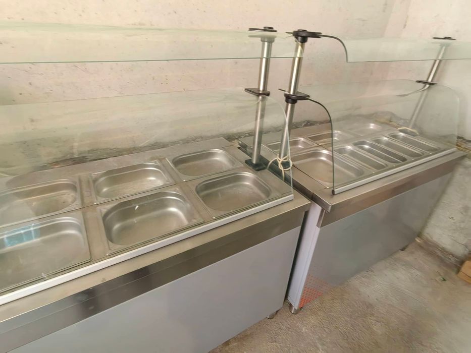 Линия за хранене-топла,студена и сладка витрина с бонус гастронорми