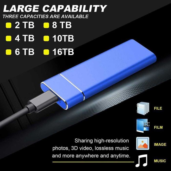 9TB външен твърд диск, преносим SSD