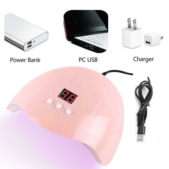 54W Мощна, комбинирана UV/LED лампа, печка за маникюр, педикюр, нокти
