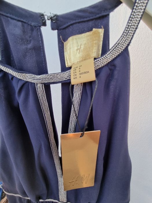 Vând rochie de seară NOUĂ, bleumarin, mărimea 34