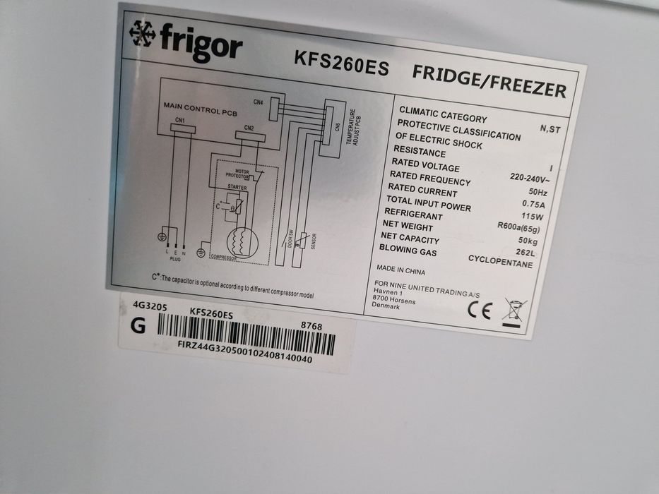 Хладилник с фризер Frigor A++