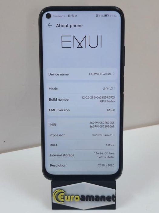 Telefon mobil Huawei P40 Lite, Dual SIM, 128GB, 6GB RAM, 5G, -P-
