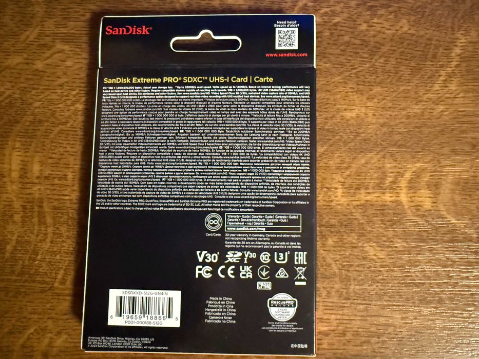 Card de memorie Sandisk Extreme Pro SDXC, 512GB, UHS-I U3 Clasa 10 V30