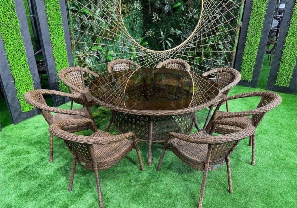 Ротанговая мебель Стол стулья для дом сад Плетённая мебель Стол стулья