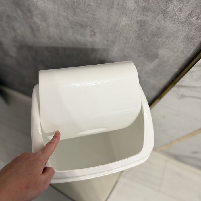 Ведро для мусора, белое, новое