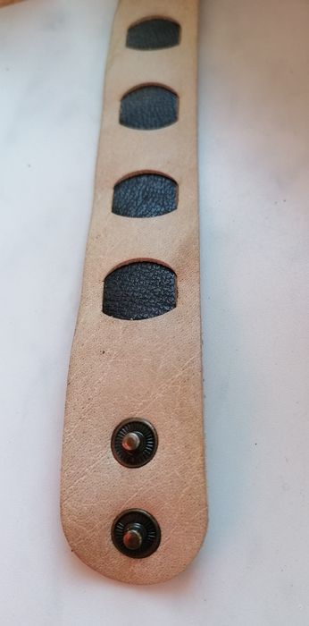 Brățară unisex din piele bej cu inserții