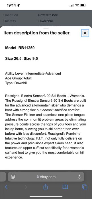 Дамски ски Rossignol 156 и обувки Rossignol Electra S3 90, 24.5