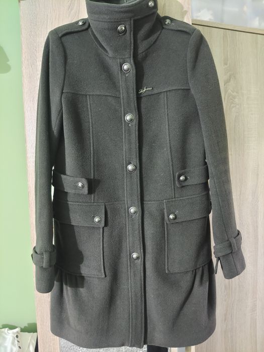 Palton, culoare kaki, lână, Liu Jo