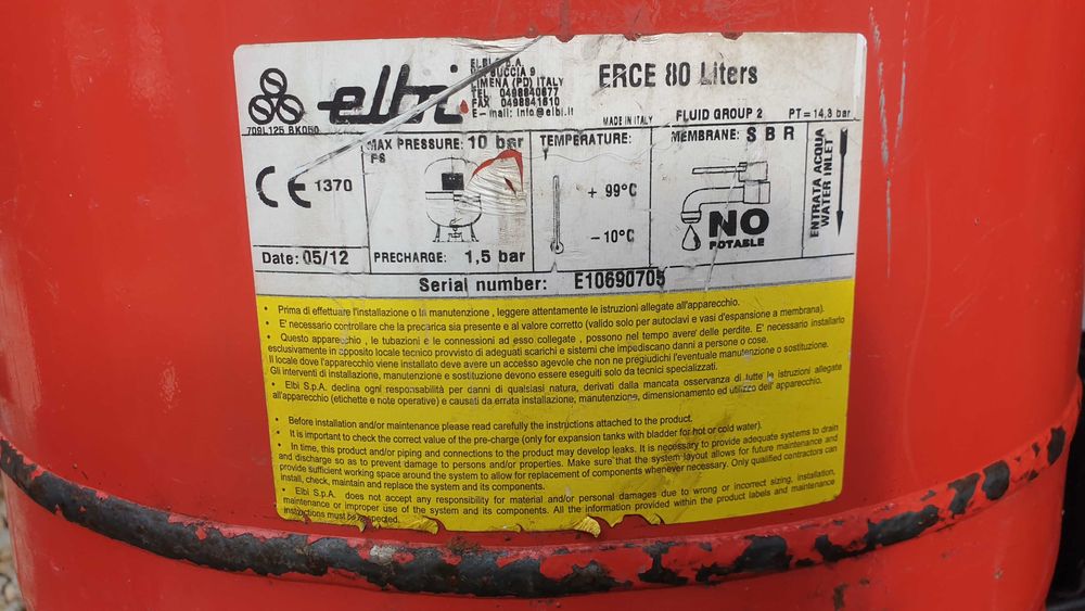 Vas de expansiune  ELBI ERCE 80 L -