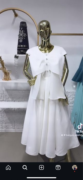 Белое шикарное платье Gizia