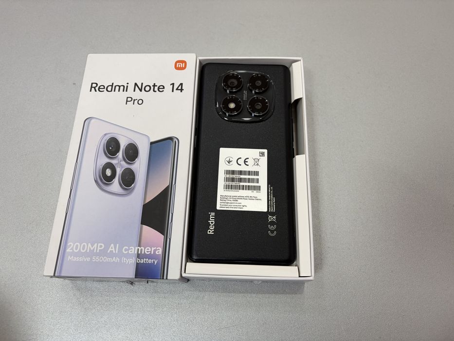 Xiaomi Redmi Note 14 Pro, 256 gb, 8 gb ram, 5G, Black, nou la cutie