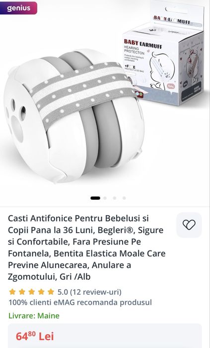 Căști antifonice pentru bebeluși