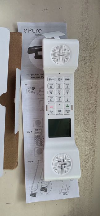 ЧИСТО НОВ Дизайнерски Безжичен Домашен Телефон Alcatel ePure Iconic – Бял