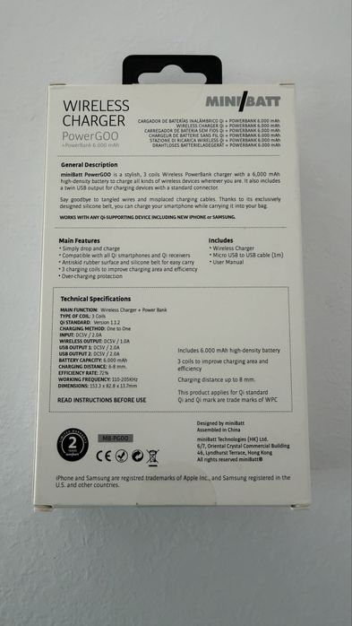 Wireless Charger & PowerBank 6000 mAh