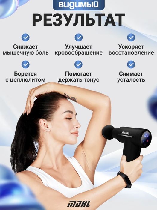 Продам массажер-пистолет с насадками