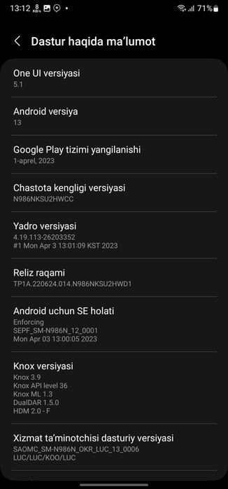Samsung not 20 ultira 5g