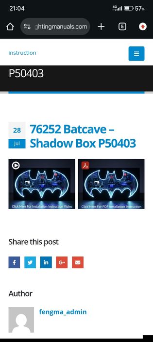 Kit lumini LED BrickBling pentru LEGO 76252 Batcave Shadow Box - Remote